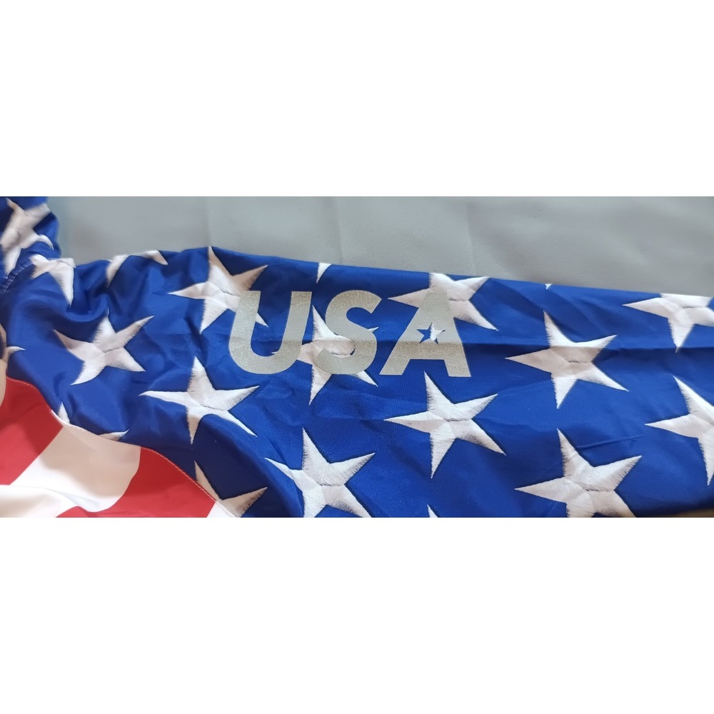 Mens American Flag Jacket Hooded Windbreaker USA Cycling Patriotic M Americana - Picture 6 of 11
